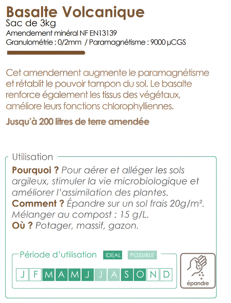 Carton : Basalte Volcanique 3kg* X8