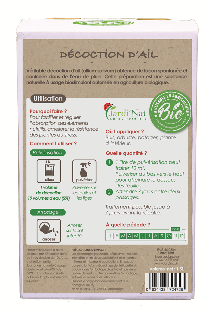 Décoction d'Ail 1,5L* verso produit