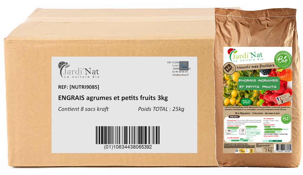 Carton : Engrais agrumes/petits fruits 3kg* (8 unités)
