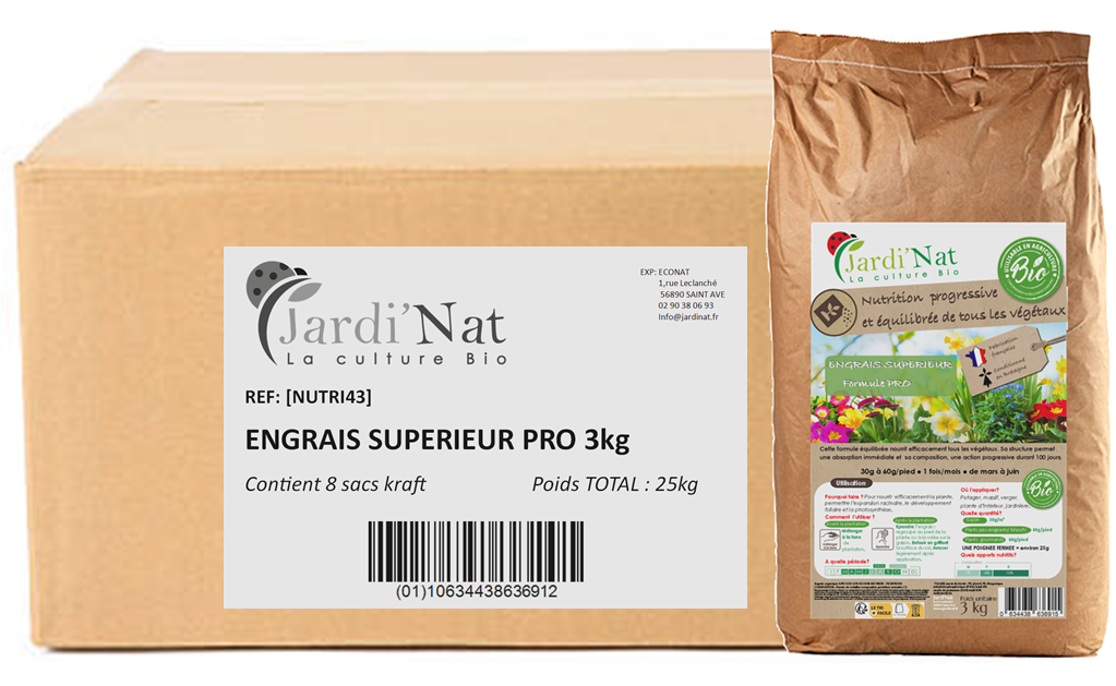 Carton :  Engrais Superieur PRO 3kg*(8 unités)