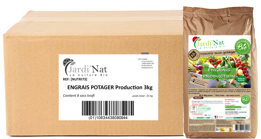 Carton : Engrais Potager Production 3kg* (8 unités)