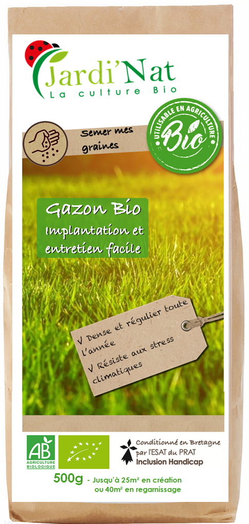 Gazon facile d'implantation  certifié A.B.500g*