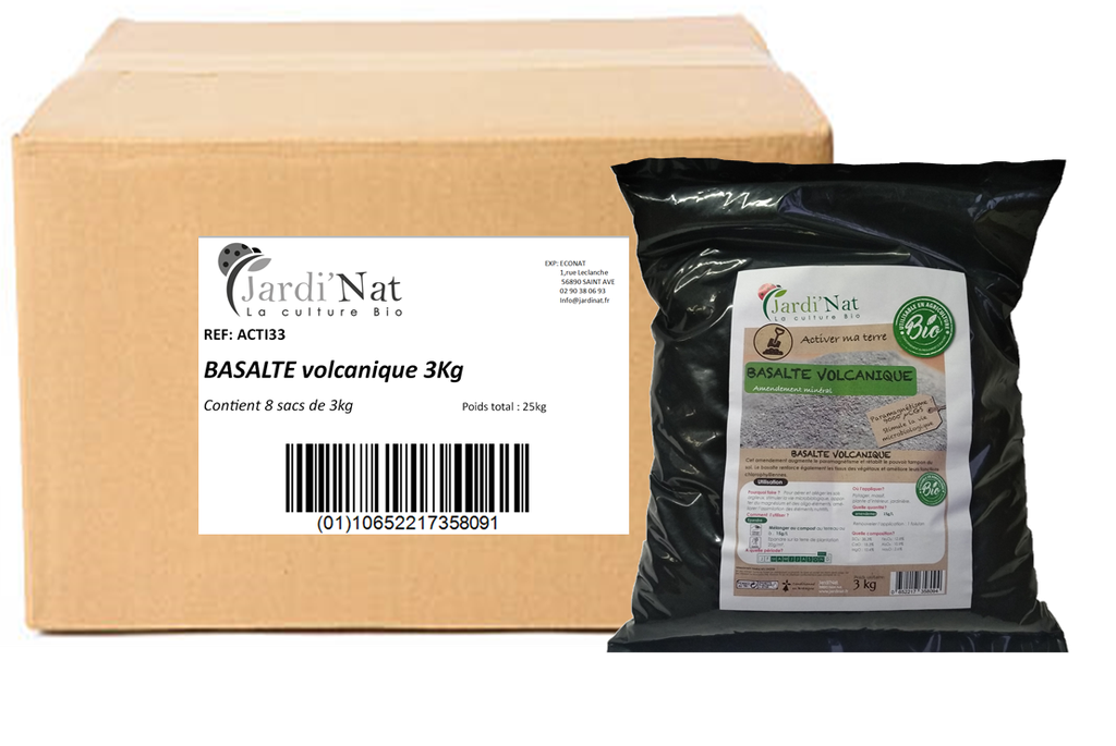 Carton : Basalte Volcanique 3kg*(8 unités)