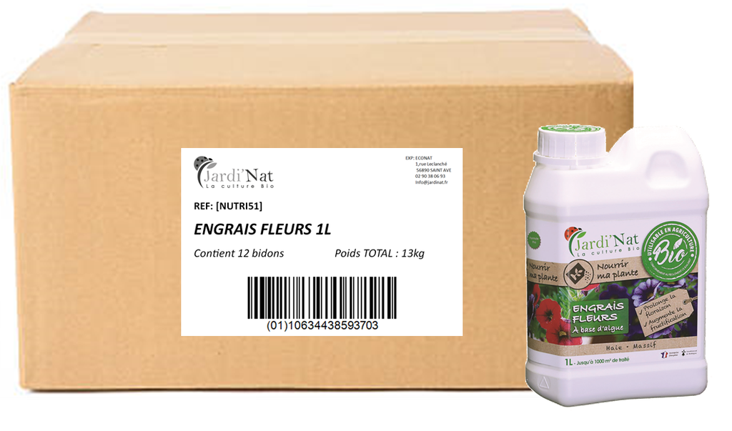 Carton : Engrais Fleurs concentré PRO 1L*(12 unités)