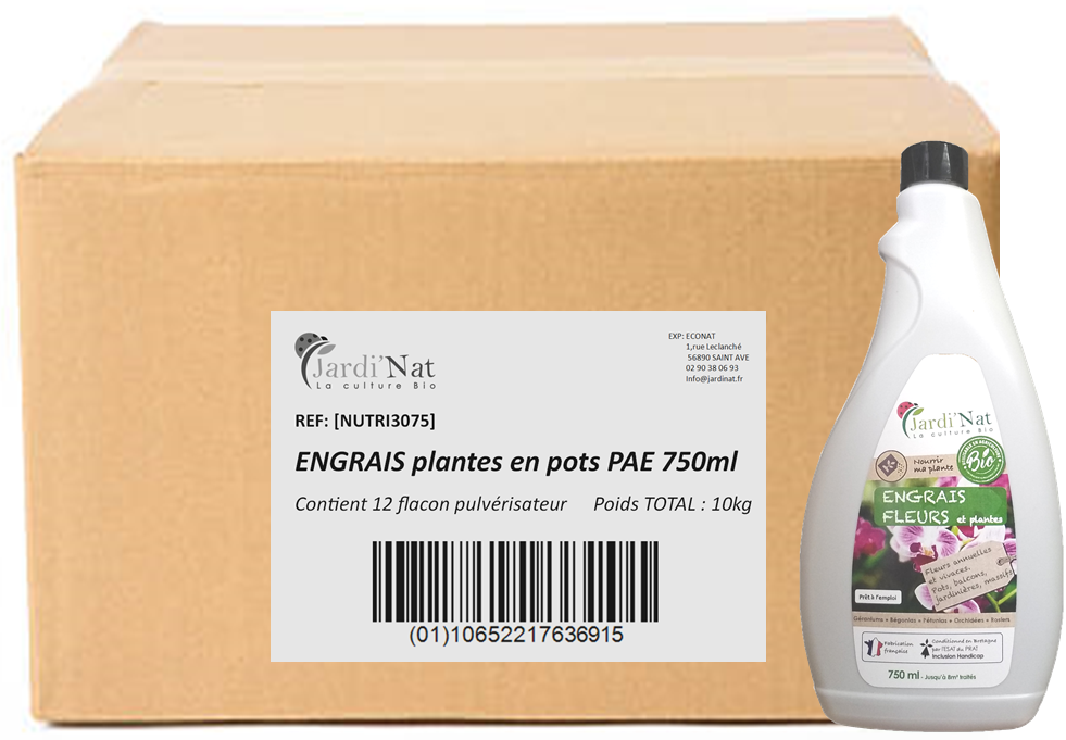 Carton : Engrais Plantes en pot PAE 750mL*(12 unités)