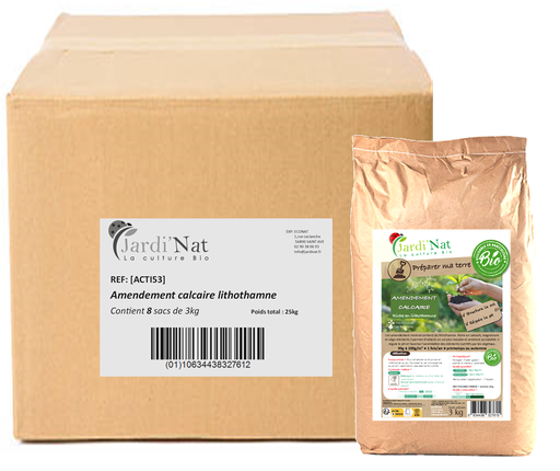 [DISACTI53] Carton : Amendement calcaire lithothamne 3kg* (8 unités)