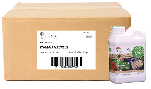 [DISNUTRI51] Carton : Engrais Fleurs concentré PRO 1L*(12 unités)