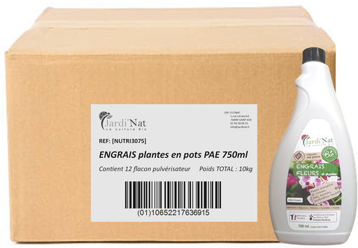 [DISNUTRI3075] Carton : Engrais Plantes en pot PAE 750mL*(12 unités)